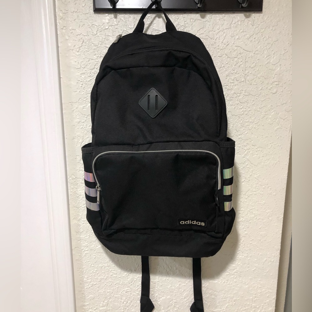 Adidas black clean backpack.